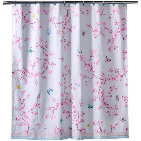 Maison d Hermine Shower Curtain 100 Cotton One Panel 70x72 Darkening Bath Shower Curtains Easy Hanging with 12 Button Holes for Bathrooms TropiquesBlossom