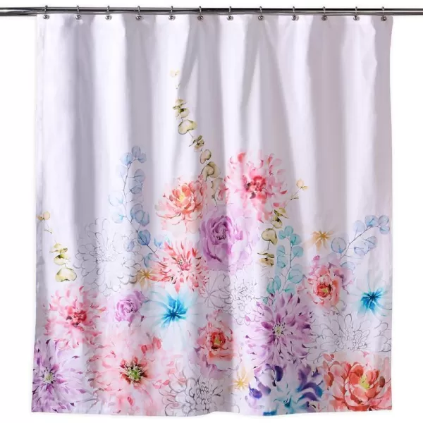 Maison d Hermine Shower Curtain 100 Cotton One Panel 70x72 Darkening Bath Shower Curtains Easy Hanging with 12 Button Holes for Bathrooms TropiquesFloral Love