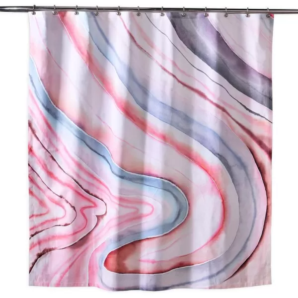 Maison d Hermine Shower Curtain 100 Cotton One Panel 70x72 Darkening Bath Shower Curtains Easy Hanging with 12 Button Holes for Bathrooms TropiquesSweet Marbles