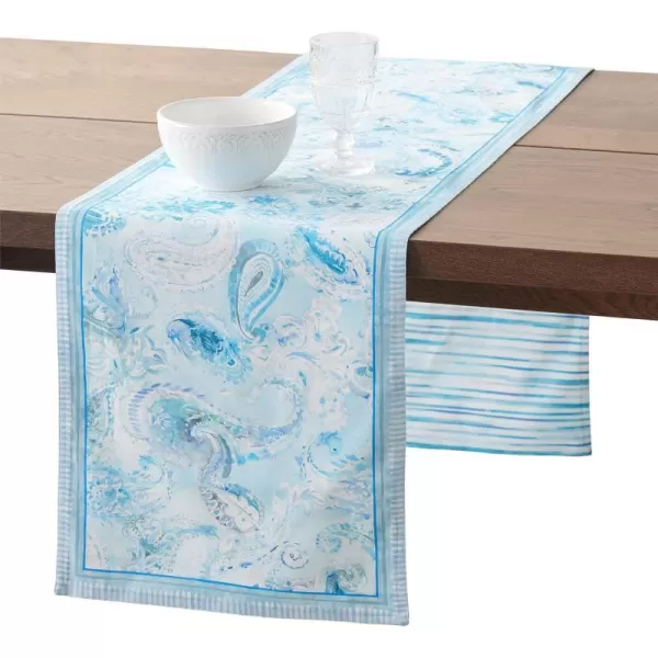 Maison d Hermine Table Cover 100 Combed Cotton Premium Decorative Tablecloth 70x108 Rectangle Tablecloths Washable for Dining Home Wedding Banquet Buffet  Pastries1450x72 Table Runner Paisley Blues