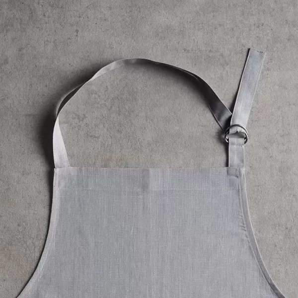 Maison d Hermine 100 Linen Kitchen Apron with an Adjustable Neck with Long Ties for Women Men ChefAvignon  Silver Sconce
