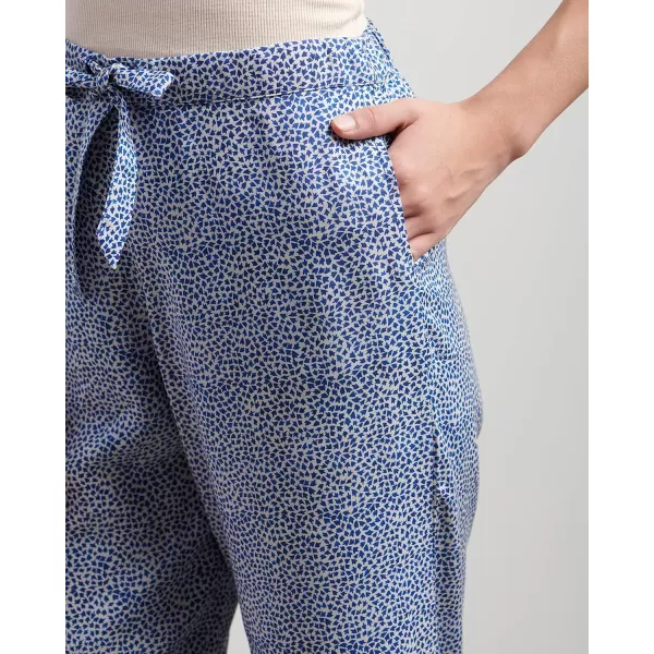 Maison d Hermine 100 Viscose Pants Skirts Shorts High Waist Loungewear for WomenPants Fleur  Blue