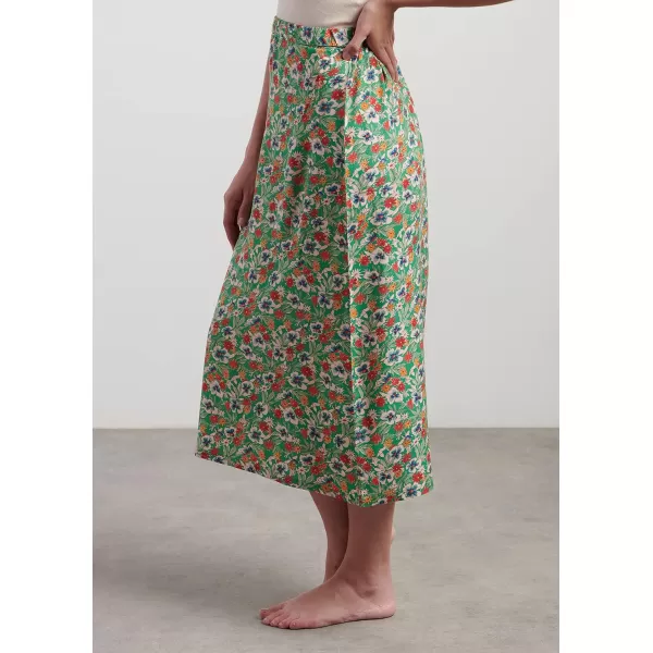 Maison d Hermine 100 Viscose Pants Skirts Shorts High Waist Loungewear for WomenSkirts Fleur  Green