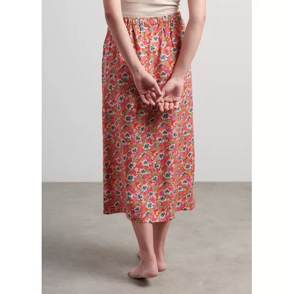 Maison d Hermine 100 Viscose Pants Skirts Shorts High Waist Loungewear for WomenSkirts Fleur  Red