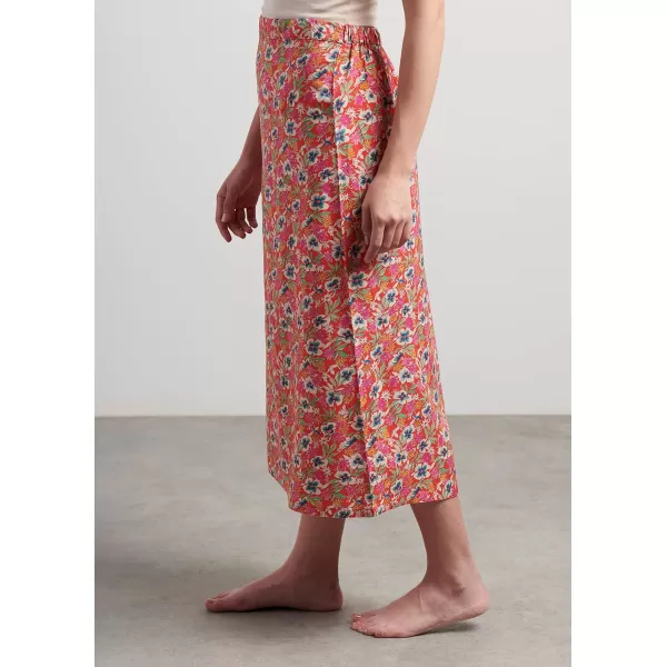 Maison d Hermine 100 Viscose Pants Skirts Shorts High Waist Loungewear for WomenSkirts Fleur  Red