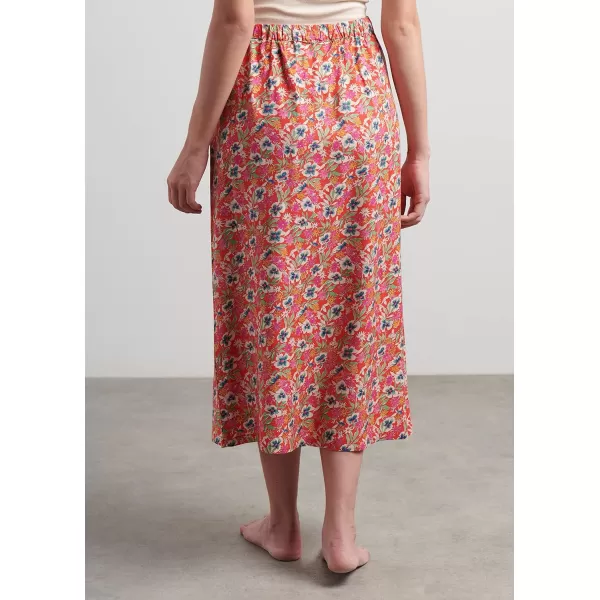 Maison d Hermine 100 Viscose Pants Skirts Shorts High Waist Loungewear for WomenSkirts Fleur  Red