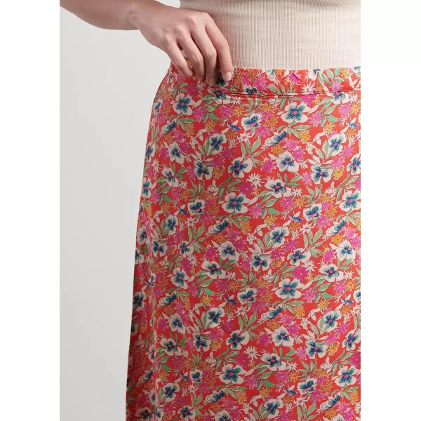 Maison d Hermine 100 Viscose Pants Skirts Shorts High Waist Loungewear for WomenSkirts Fleur  Red