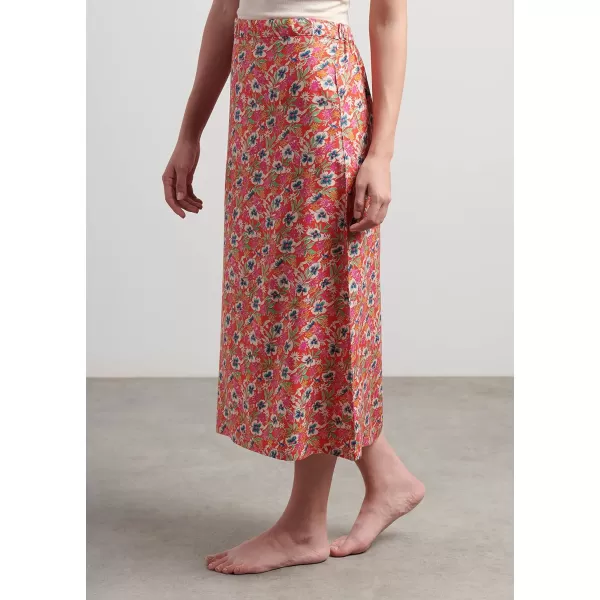 Maison d Hermine 100 Viscose Pants Skirts Shorts High Waist Loungewear for WomenSkirts Fleur  Red