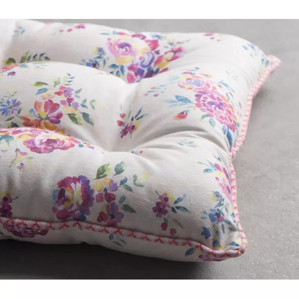 Maison d Hermine Chairpads 100 Cotton Set of 2 Decorative Chair Pads with Ties Polyester Filling CushionPillow for Office Kitchen amp Living Room Birdies On Wire  SpringSummer 16 Inch x 16 InchRose Garden
