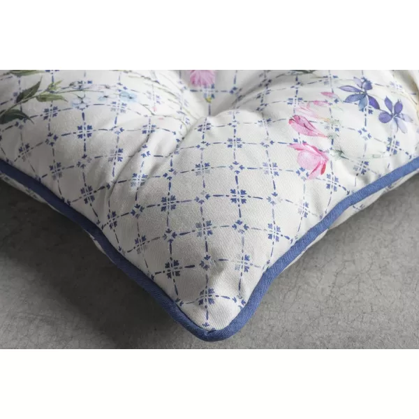 Maison d Hermine Chairpads 100 Cotton Set of 2 Decorative Chair Pads with Ties Polyester Filling CushionPillow for Office Kitchen amp Living Room Birdies On Wire  SpringSummer 16 Inch x 16 InchFaience