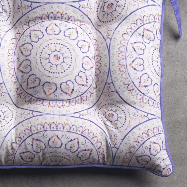 Maison d Hermine Chairpads 100 Cotton Set of 2 Decorative Chair Pads with Ties Polyester Filling CushionPillow for Office Kitchen amp Living Room Birdies On Wire  SpringSummer 16 Inch x 16 InchMandala