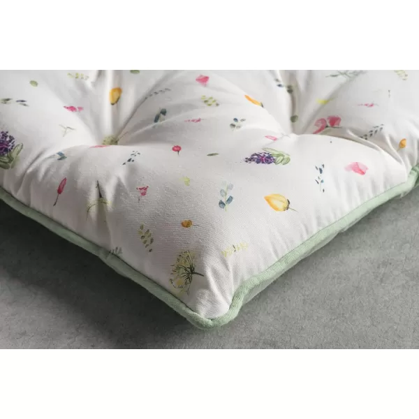 Maison d Hermine Chairpads 100 Cotton Set of 2 Decorative Chair Pads with Ties Polyester Filling CushionPillow for Office Kitchen amp Living Room Birdies On Wire  SpringSummer 16 Inch x 16 InchBotanical Fresh  All Over