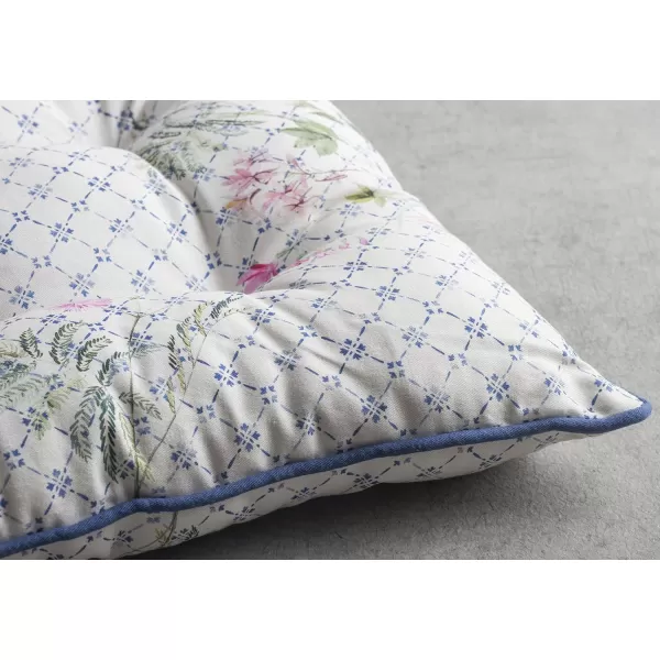 Maison d Hermine Chairpads 100 Cotton Set of 2 Decorative Chair Pads with Ties Polyester Filling CushionPillow for Office Kitchen amp Living Room Birdies On Wire  SpringSummer 16 Inch x 16 InchFaience