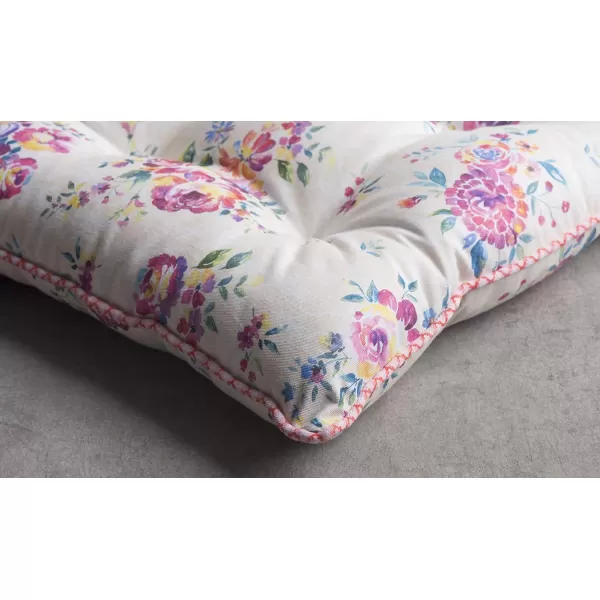 Maison d Hermine Chairpads 100 Cotton Set of 2 Decorative Chair Pads with Ties Polyester Filling CushionPillow for Office Kitchen amp Living Room Birdies On Wire  SpringSummer 16 Inch x 16 InchRose Garden