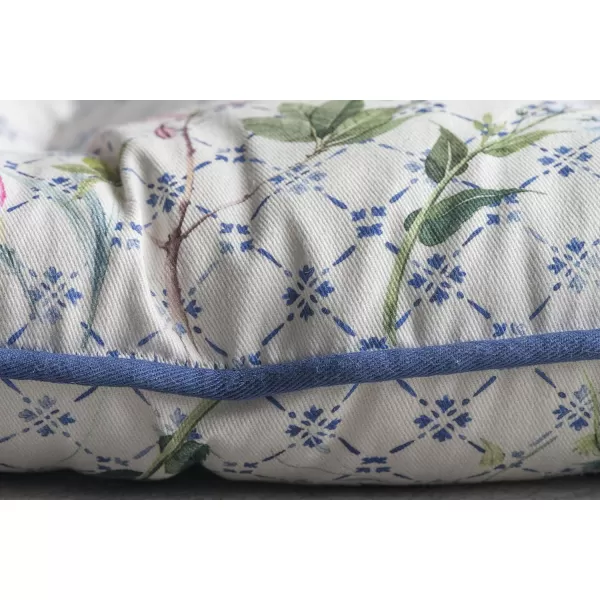 Maison d Hermine Chairpads 100 Cotton Set of 2 Decorative Chair Pads with Ties Polyester Filling CushionPillow for Office Kitchen amp Living Room Birdies On Wire  SpringSummer 16 Inch x 16 InchFaience