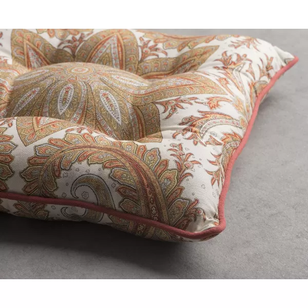 Maison d Hermine Chairpads 100 Cotton Set of 2 Decorative Chair Pads with Ties Polyester Filling CushionPillow for Office Kitchen amp Living Room Birdies On Wire  SpringSummer 16 Inch x 16 InchKashmir Paisley