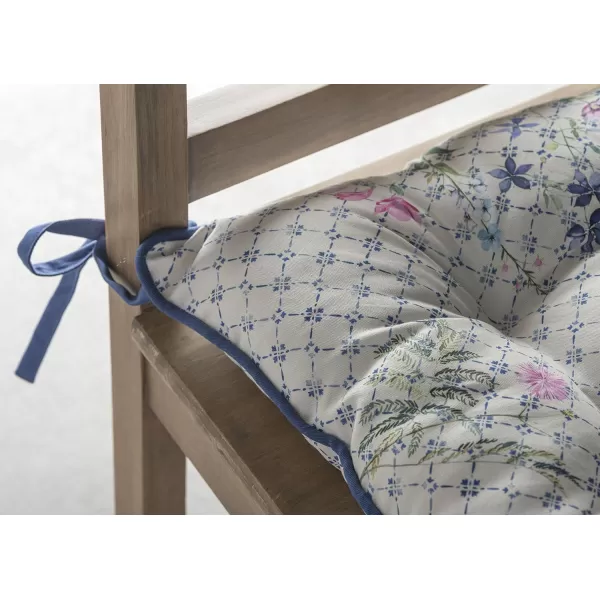 Maison d Hermine Chairpads 100 Cotton Set of 2 Decorative Chair Pads with Ties Polyester Filling CushionPillow for Office Kitchen amp Living Room Birdies On Wire  SpringSummer 16 Inch x 16 InchFaience
