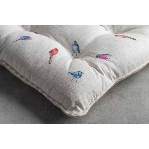 Maison d Hermine Chairpads 100 Cotton Set of 2 Decorative Chair Pads with Ties Polyester Filling CushionPillow for Office Kitchen amp Living Room Birdies On Wire  SpringSummer 16 Inch x 16 InchBirdies on Wire
