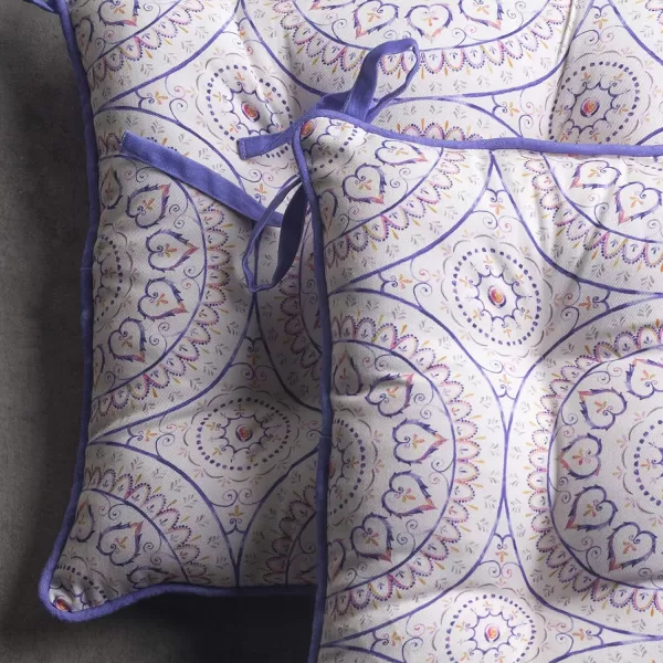 Maison d Hermine Chairpads 100 Cotton Set of 2 Decorative Chair Pads with Ties Polyester Filling CushionPillow for Office Kitchen amp Living Room Birdies On Wire  SpringSummer 16 Inch x 16 InchMandala