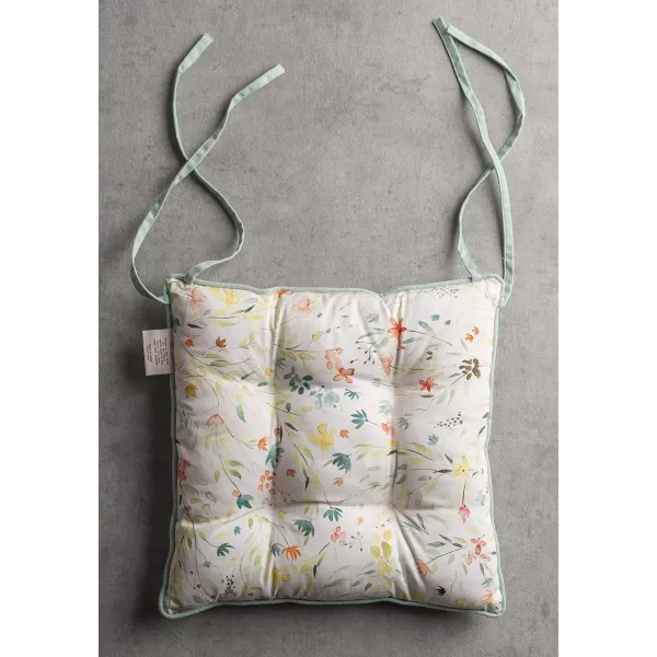 Maison d Hermine Chairpads 100 Cotton Set of 2 Decorative Chair Pads with Ties Polyester Filling CushionPillow for Office Kitchen amp Living Room Birdies On Wire  SpringSummer 16 Inch x 16 InchColmar
