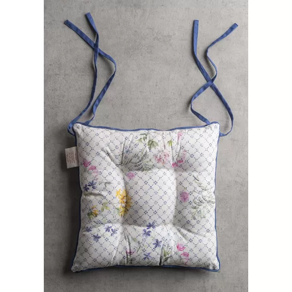 Maison d Hermine Chairpads 100 Cotton Set of 2 Decorative Chair Pads with Ties Polyester Filling CushionPillow for Office Kitchen amp Living Room Birdies On Wire  SpringSummer 16 Inch x 16 InchFaience