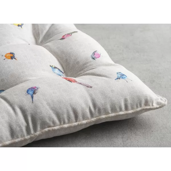 Maison d Hermine Chairpads 100 Cotton Set of 2 Decorative Chair Pads with Ties Polyester Filling CushionPillow for Office Kitchen amp Living Room Birdies On Wire  SpringSummer 16 Inch x 16 InchBirdies on Wire