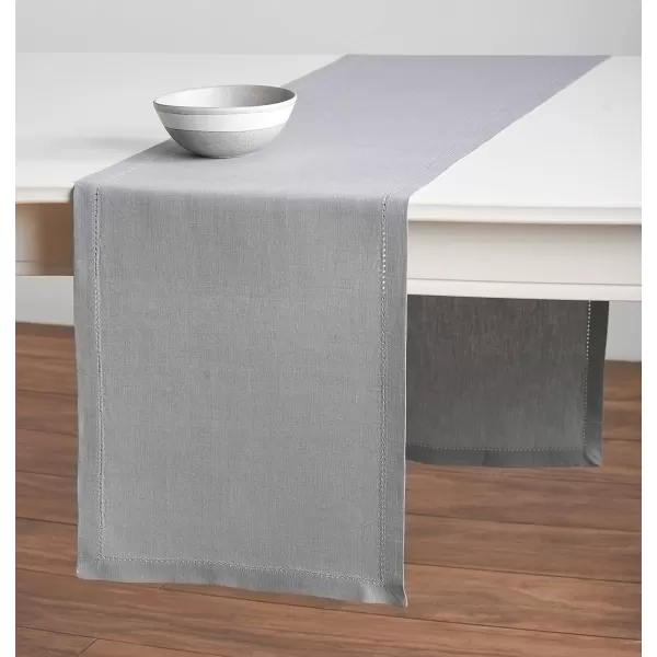 Maison d Hermine Placemats 100 Linen Decorative Cloth Place Mat Washable Dinner Placemat for Holiday Dinner Wedding Baby Shower amp Dining Avignon  Jet Stream Set of 414x72 Table Runner Avignon  Silver Sconce