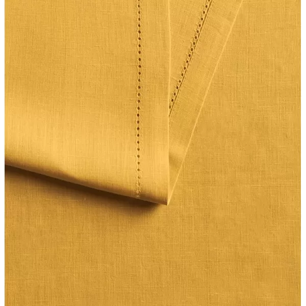 Maison d Hermine Placemats 100 Linen Decorative Cloth Place Mat Washable Dinner Placemat for Holiday Dinner Wedding Baby Shower amp Dining Avignon  Jet Stream Set of 414x90 Table Runner Avignon  Ochre