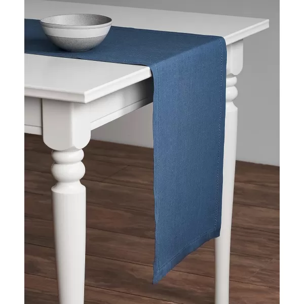 Maison d Hermine Placemats 100 Linen Decorative Cloth Place Mat Washable Dinner Placemat for Holiday Dinner Wedding Baby Shower amp Dining Avignon  Jet Stream Set of 414x48 Table Runner Avignon  Bering Sea