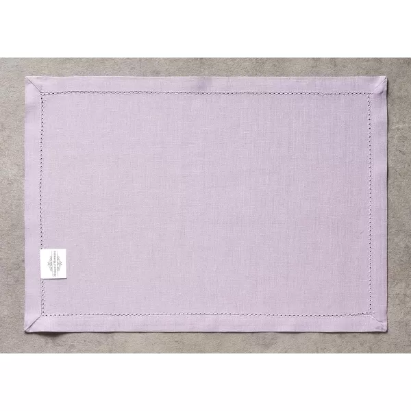 Maison d Hermine Placemats 100 Linen Decorative Cloth Place Mat Washable Dinner Placemat for Holiday Dinner Wedding Baby Shower amp Dining Avignon  Jet Stream Set of 413x19 Placemats Avignon  Sea Fog