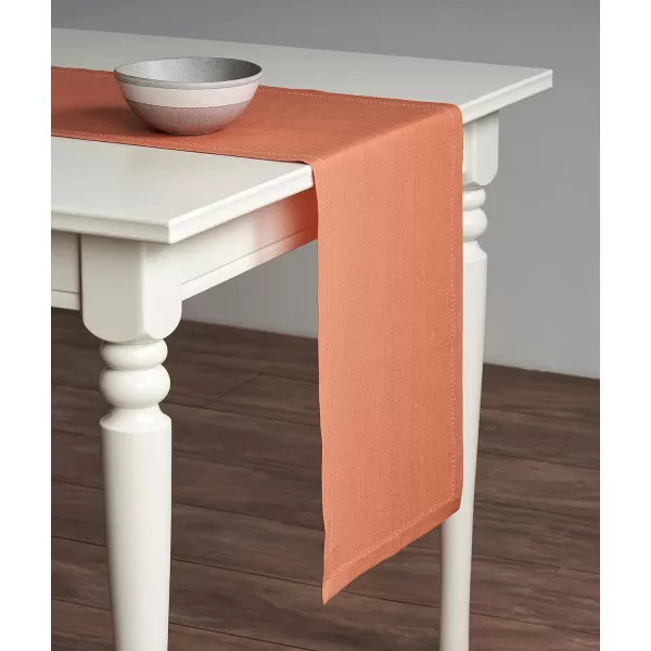 Maison d Hermine Placemats 100 Linen Decorative Cloth Place Mat Washable Dinner Placemat for Holiday Dinner Wedding Baby Shower amp Dining Avignon  Jet Stream Set of 414x36 Table Runner Avignon  Brandied Melon