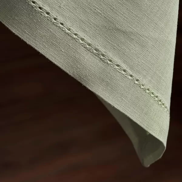 Maison d Hermine Placemats 100 Linen Decorative Cloth Place Mat Washable Dinner Placemat for Holiday Dinner Wedding Baby Shower amp Dining Avignon  Jet Stream Set of 420x20 Napkins Avignon  Tender Green