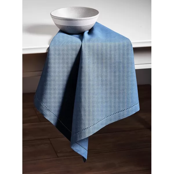 Maison d Hermine Placemats 100 Linen Decorative Cloth Place Mat Washable Dinner Placemat for Holiday Dinner Wedding Baby Shower amp Dining Avignon  Jet Stream Set of 420x20 Napkins Avignon  Bering Sea