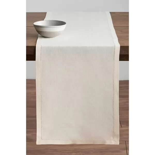 Maison d Hermine Placemats 100 Linen Decorative Cloth Place Mat Washable Dinner Placemat for Holiday Dinner Wedding Baby Shower amp Dining Avignon  Jet Stream Set of 414x36 Table Runner Avignon  Jet Stream