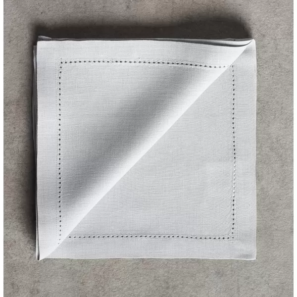 Maison d Hermine Placemats 100 Linen Decorative Cloth Place Mat Washable Dinner Placemat for Holiday Dinner Wedding Baby Shower amp Dining Avignon  Jet Stream Set of 420x20 Napkins Avignon  Micro Chip