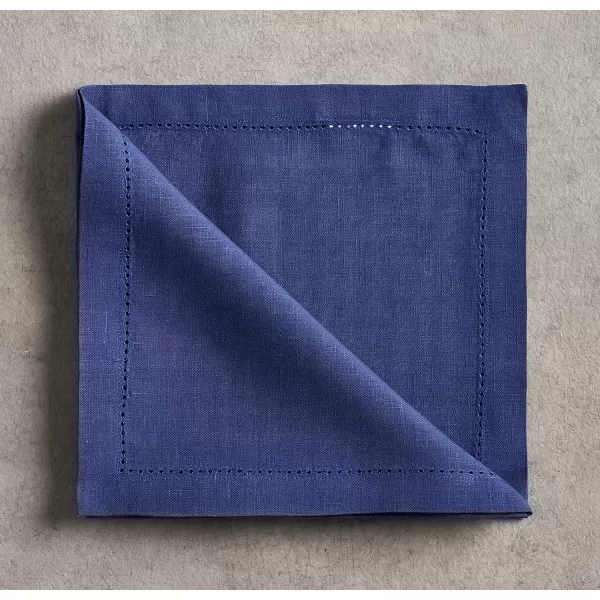Maison d Hermine Placemats 100 Linen Decorative Cloth Place Mat Washable Dinner Placemat for Holiday Dinner Wedding Baby Shower amp Dining Avignon  Jet Stream Set of 420x20 Napkins Avignon  Twlight Blue