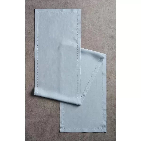 Maison d Hermine Placemats 100 Linen Decorative Cloth Place Mat Washable Dinner Placemat for Holiday Dinner Wedding Baby Shower amp Dining Avignon  Jet Stream Set of 414x48 Table Runner Avignon  Niagara Mist