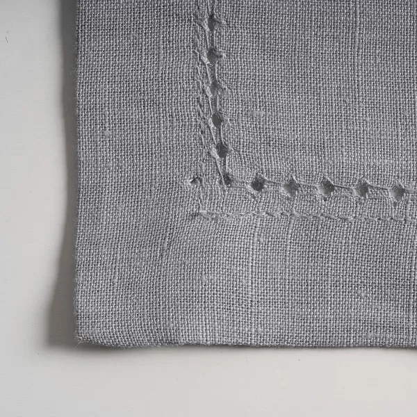 Maison d Hermine Placemats 100 Linen Decorative Cloth Place Mat Washable Dinner Placemat for Holiday Dinner Wedding Baby Shower amp Dining Avignon  Jet Stream Set of 413x19 Placemats Avignon  Silver Sconce