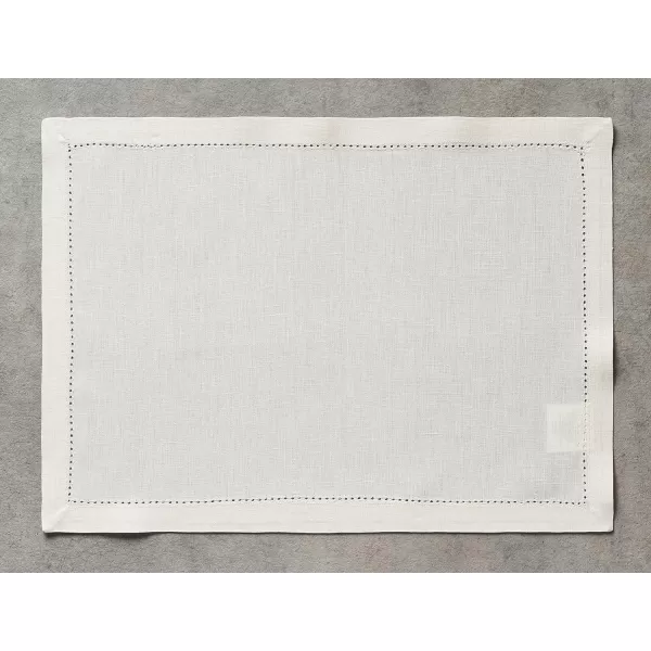 Maison d Hermine Placemats 100 Linen Decorative Cloth Place Mat Washable Dinner Placemat for Holiday Dinner Wedding Baby Shower amp Dining Avignon  Jet Stream Set of 413x19 Placemats Avignon  Jet Stream