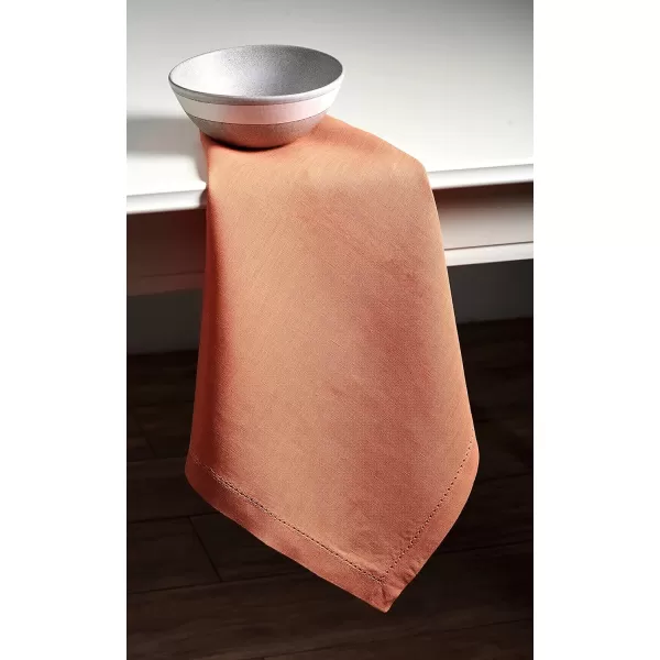 Maison d Hermine Placemats 100 Linen Decorative Cloth Place Mat Washable Dinner Placemat for Holiday Dinner Wedding Baby Shower amp Dining Avignon  Jet Stream Set of 420x20 Napkins Avignon  Brandied Melon