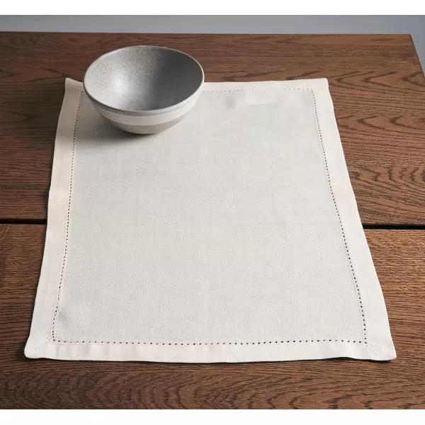 Maison d Hermine Placemats 100 Linen Decorative Cloth Place Mat Washable Dinner Placemat for Holiday Dinner Wedding Baby Shower amp Dining Avignon  Jet Stream Set of 413x19 Placemats Avignon  Jet Stream