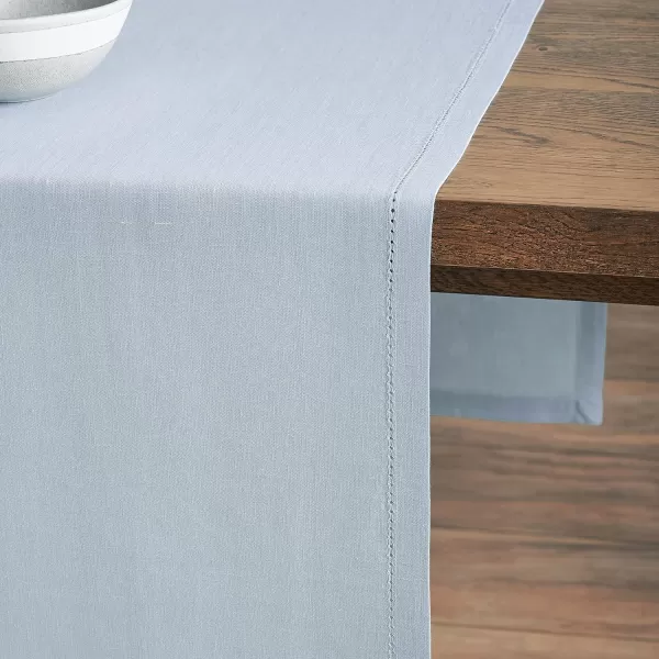 Maison d Hermine Placemats 100 Linen Decorative Cloth Place Mat Washable Dinner Placemat for Holiday Dinner Wedding Baby Shower amp Dining Avignon  Jet Stream Set of 414x36 Table Runner Avignon  Niagara Mist