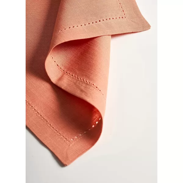 Maison d Hermine Placemats 100 Linen Decorative Cloth Place Mat Washable Dinner Placemat for Holiday Dinner Wedding Baby Shower amp Dining Avignon  Jet Stream Set of 413x19 Placemats Avignon  Brandied Melon