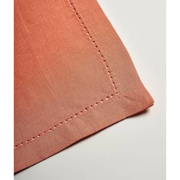 Maison d Hermine Placemats 100 Linen Decorative Cloth Place Mat Washable Dinner Placemat for Holiday Dinner Wedding Baby Shower amp Dining Avignon  Jet Stream Set of 413x19 Placemats Avignon  Brandied Melon
