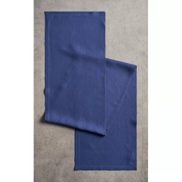 Maison d Hermine Placemats 100 Linen Decorative Cloth Place Mat Washable Dinner Placemat for Holiday Dinner Wedding Baby Shower amp Dining Avignon  Jet Stream Set of 414x36 Table Runner Avignon  Twlight Blue