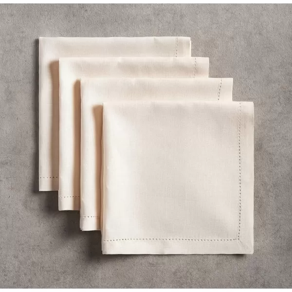 Maison d Hermine Placemats 100 Linen Decorative Cloth Place Mat Washable Dinner Placemat for Holiday Dinner Wedding Baby Shower amp Dining Avignon  Jet Stream Set of 420x20 Napkins Avignon  Jet Stream