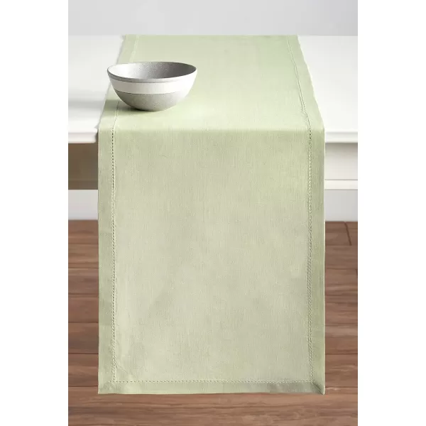 Maison d Hermine Placemats 100 Linen Decorative Cloth Place Mat Washable Dinner Placemat for Holiday Dinner Wedding Baby Shower amp Dining Avignon  Jet Stream Set of 414x36 Table Runner Avignon  Tender Green