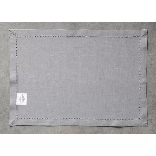 Maison d Hermine Placemats 100 Linen Decorative Cloth Place Mat Washable Dinner Placemat for Holiday Dinner Wedding Baby Shower amp Dining Avignon  Jet Stream Set of 413x19 Placemats Avignon  Silver Sconce