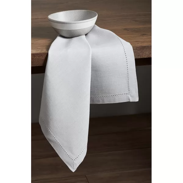 Maison d Hermine Placemats 100 Linen Decorative Cloth Place Mat Washable Dinner Placemat for Holiday Dinner Wedding Baby Shower amp Dining Avignon  Jet Stream Set of 420x20 Napkins Avignon  Micro Chip