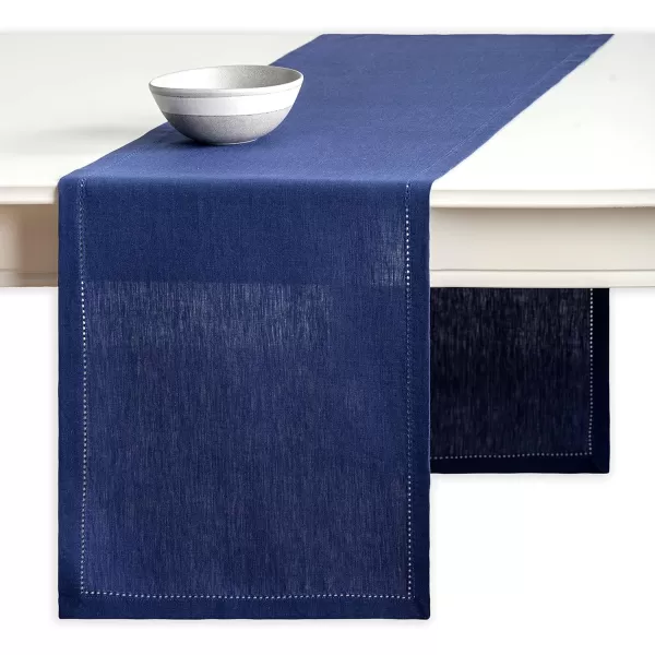 Maison d Hermine Placemats 100 Linen Decorative Cloth Place Mat Washable Dinner Placemat for Holiday Dinner Wedding Baby Shower amp Dining Avignon  Jet Stream Set of 414x36 Table Runner Avignon  Twlight Blue